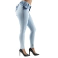 thumbnail image 5 of Fashion2Love Women's Juniors Colombian Design Butt Lift Push Up Mid Waist Skinny Jeans, 5 of 8