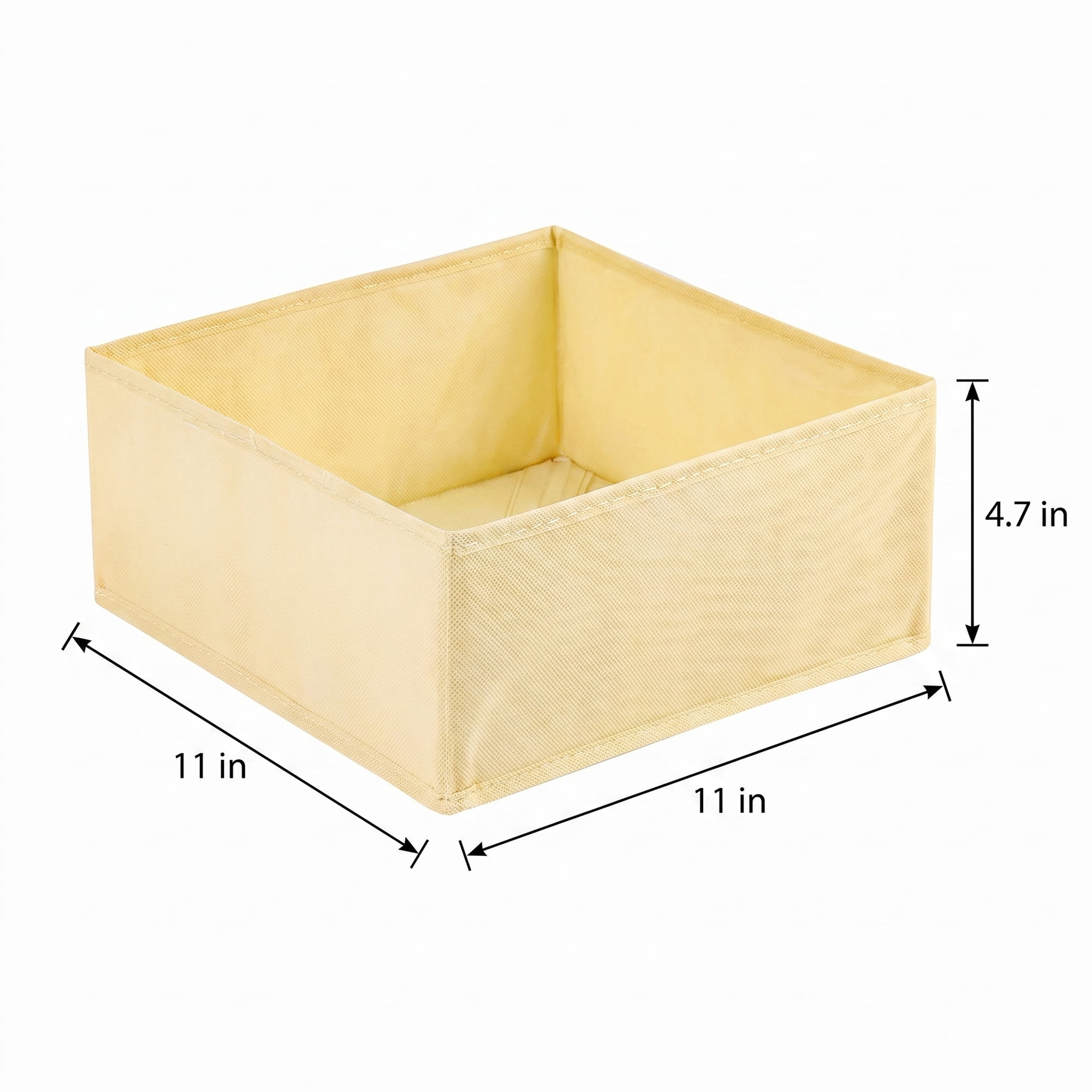 Unique Bargains Storage Bin with Zipper for Organizing Clothes Beige 11" x 11" x 4.7"