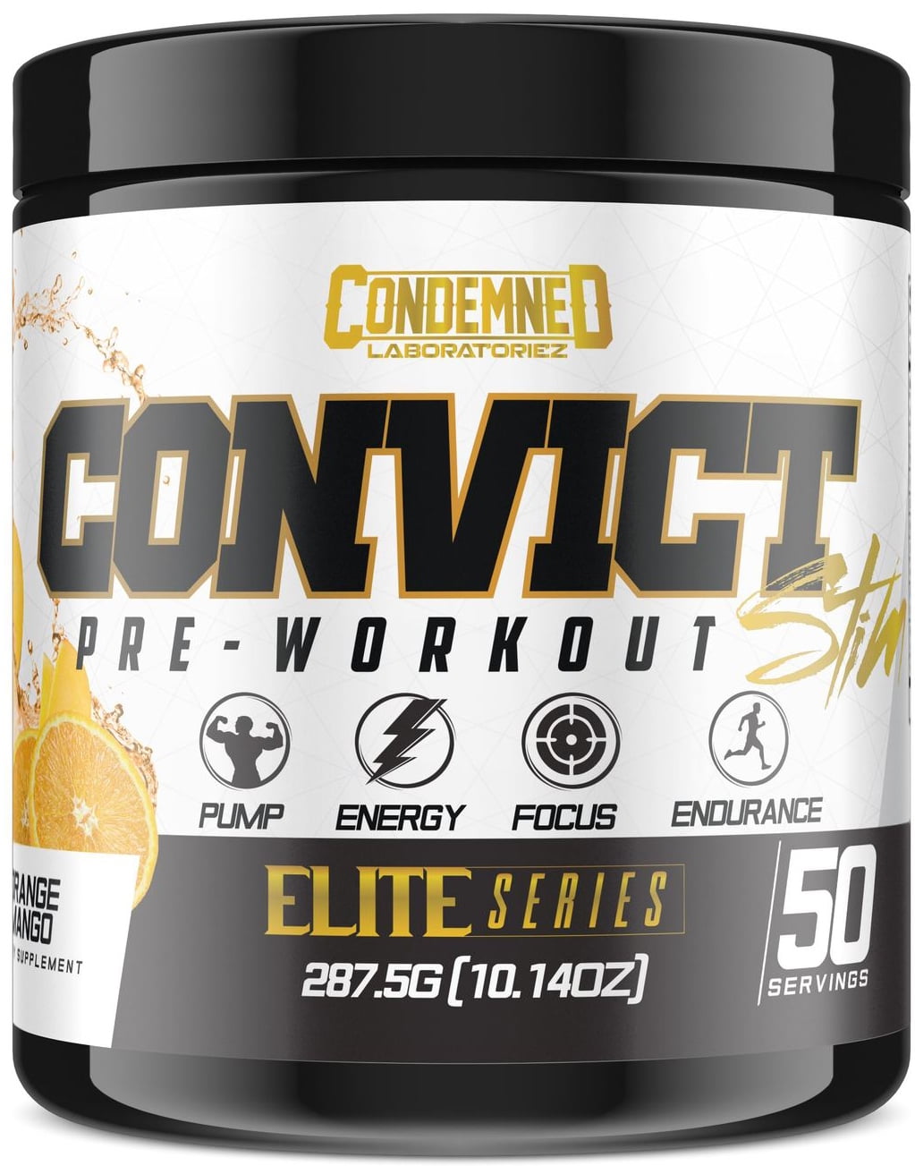 Condemned Labz Convict Stim Pre Workout Orange Mango 50 25 Servings Walmart Com