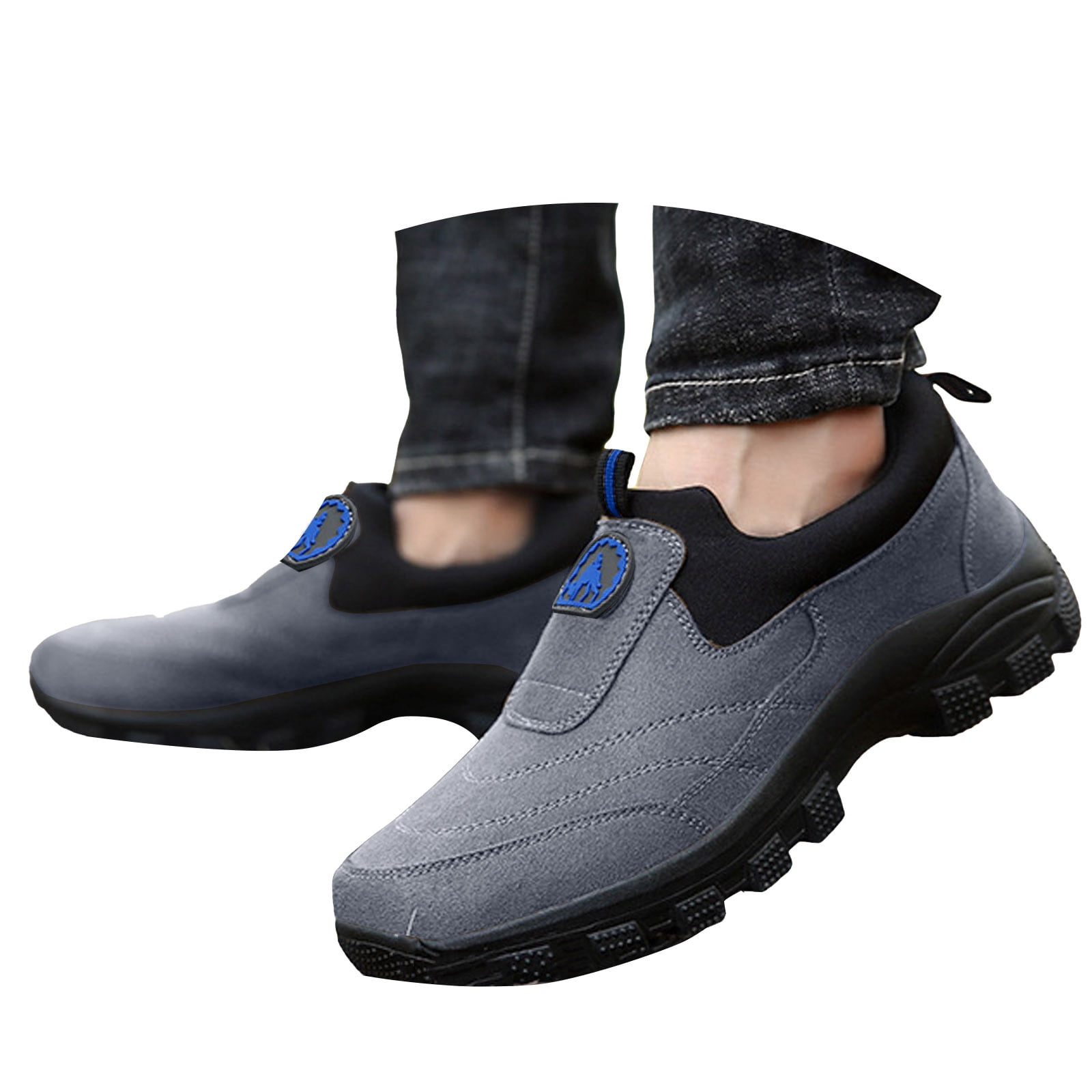 YLYL Men's Orthopedic Sneakers Non-Slip Lightweight Casual Slip-On Outdoor Hiking Walking Shoes