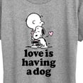 thumbnail image 3 of Peanuts - Love is Having a Dog - Women's Short Sleeve Graphic T-Shirt, 3 of 6