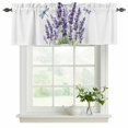 thumbnail image 2 of 2 Pack Valances for Windows, Purple Lavender Window Valances for Living Room/Bedroom/Bathroom, Pastoral Botanical Floral Dragonfly Light Filtering Kitchen Curtain Valance 42"W x18" L, 2 of 9