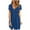 Blue, variant on Bigersell Casual Dresses Women's Fashion Casual Comfortable Solid Short Sleeve Round Neck Button Knee Length Dress Female Knee Lenght Dress Women's Plus Slip Dress Dresses, Style 24595, Black L