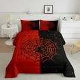 thumbnail image 2 of Manfei Boys Happy Halloween Bedding Comforter Set,Spider Webs Twin Comforter Sets,Red Black Bedding Set For Teens,Ultra Soft Home Decor Reversible,2-Piece, 2 of 8