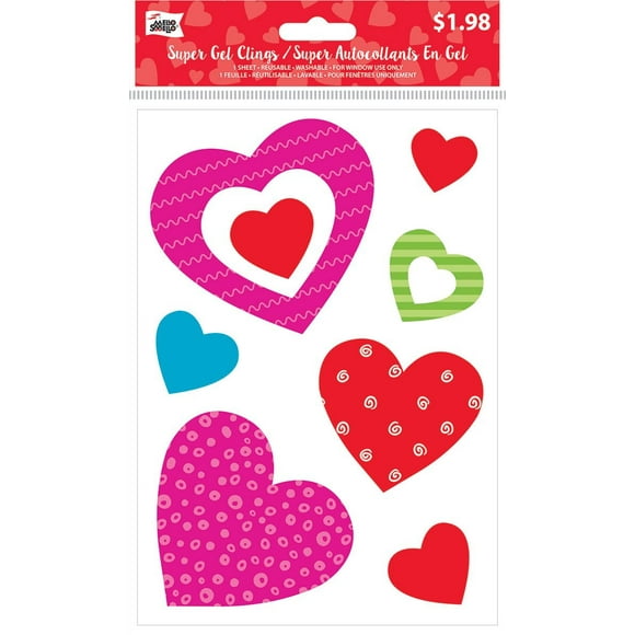 Mello Smello Heart Super Gel Clings - 1 Sheet