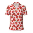 thumbnail image 2 of Daiia Strawberries Pattern Men’s Polo Shirts,Solid Deck Shirt,Classic Fit, Breathable Cotton Polo for Casual and Sport Wear-3X-Large, 2 of 7