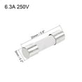thumbnail image 2 of Uxcell Automotive Cartridge Fuse 6.3A 0.20''x0.79'' 250V Slow Blow Replacement  Ceramic 10pcs, 2 of 5