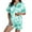 Mint Green, variant on XINXIAOO Women's Pajamas Set Casual Print Short Sleeve Button Down Shirt Pajamas Shorts Set Pajamas Adult Pajamas Women Pajamas with Shorts Shorts Sleeve Womens Satin Pajamas Set Comfy Womens Pajamas