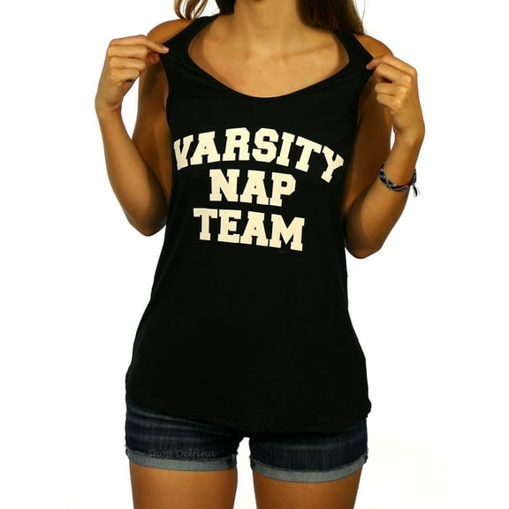 Shop Delfina Women's Varsity Nap Team Funny Graphic Print Summer Comfy Tank Top