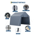 thumbnail image 5 of Outdoor Portable Storage Shelter Shed,Heavy Duty Waterproof Tarp,Motorcycle Garage with Roll-up Zipper Door,Storage Tent for Motorcycle, 5 of 8