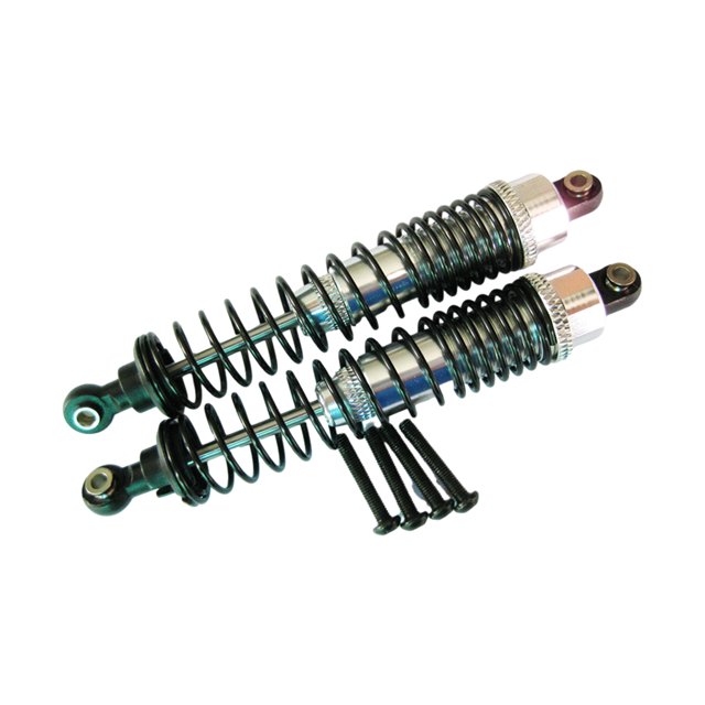 maskred 2 Pcs Amortisseur Réglable en Métal Rempli d'Huile pour AXIAL 1/10 SCX10 Réglable Rempli d'Huile Argent 1ensemble