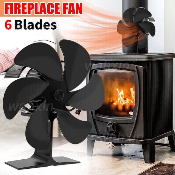 6 Blade Stove Top Fan Eco Heat Powered Wood Burning Log Fire Burner Stove Fan UK