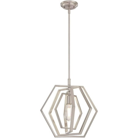 

HUIXIAN 6369800 Brushed Nickel Finish Holly One-Light Indoor Pendant Size