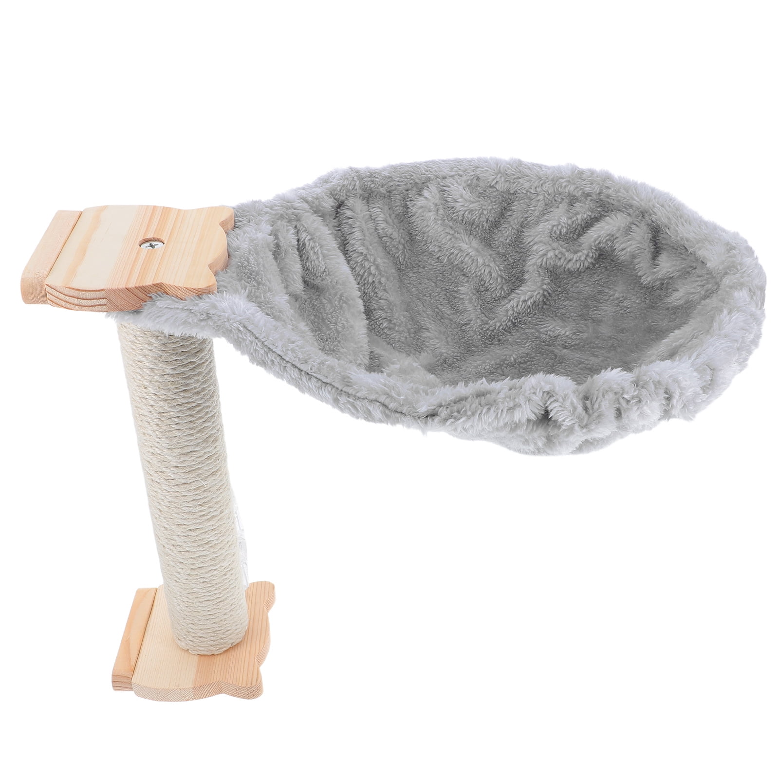 FESTFENDS 1Set Soft Grey Cat Hammock Hanging Bed Comfortable Lint Cat Tree Accessory