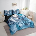 thumbnail image 3 of Manfei 3D Wolf Bedding Comforter Set 7pcs for Kids, Dreamy Moon Galaxy Queen Bedding Sets, Woodland Animal Reversible Queen Sheet Sets, Super Cozy Room Decor, 3 of 7