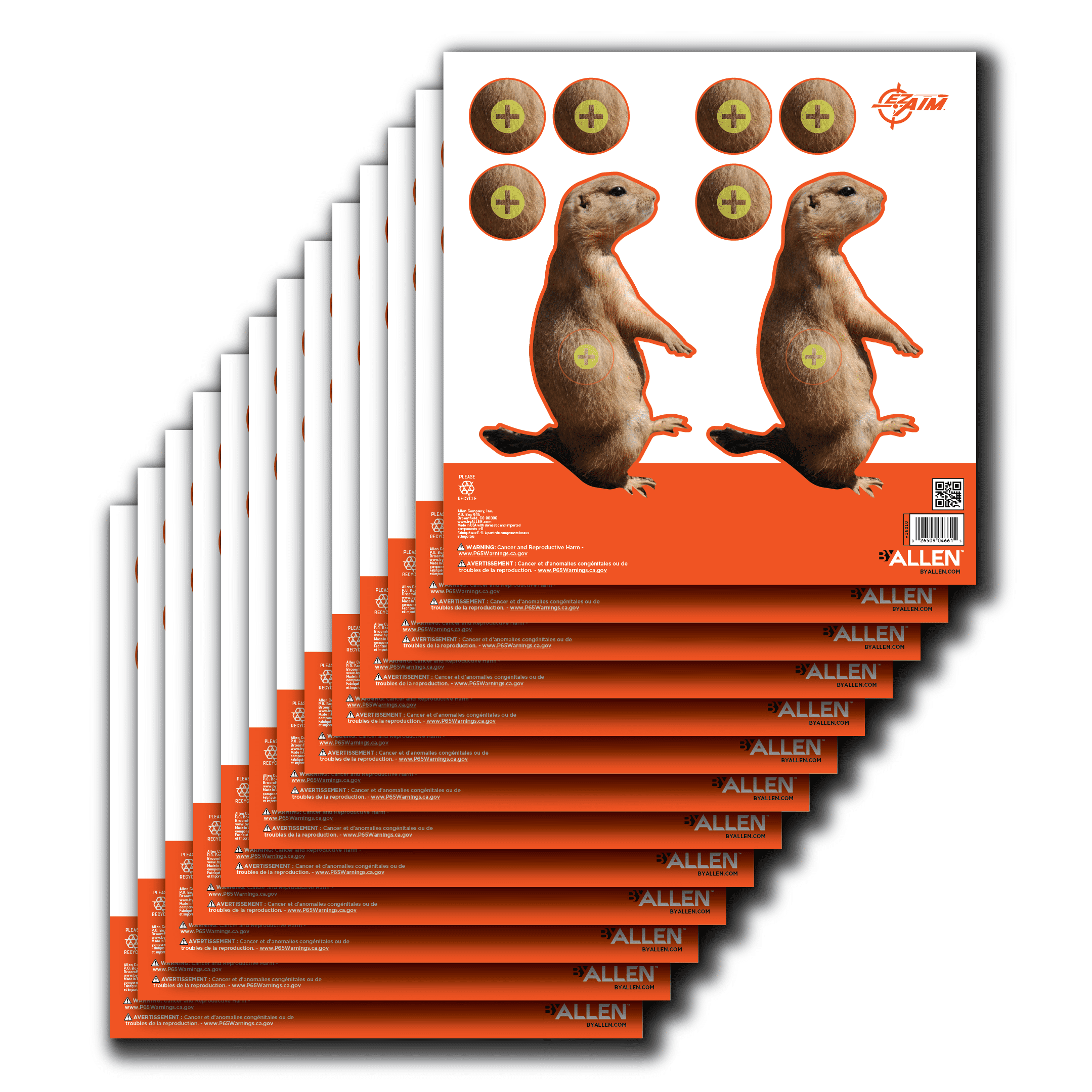 Ez Aim Prairie Dog Shooting Targets, 8 In Square, 13-Pack