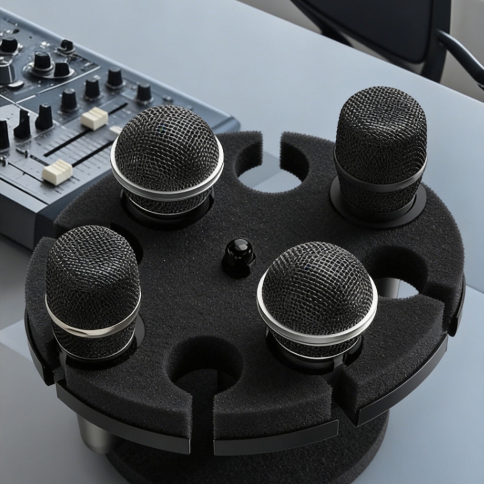 Universals Microphone Stand Dock 6 Position Shock Absorption Holder Compact For Studio KTV Conference Equipment
