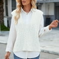 thumbnail image 5 of Qetyuw Cable Knitted Sweater for Women Chunky Sleeveless V Neck Sweaters Vests Solid Color Casual Loose Fit Pullover Jumpers, 5 of 6