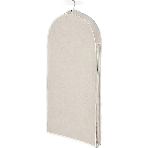 Whitmor Zippered Linen & Polyester Garment Bag -Natural - 22" x 3" x 40"