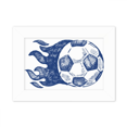 thumbnail image 1 of Football Flame Blue Pattern Soccer Photo Mount Frame Picture Art Painting Desktop 5x7 inch, 1 of 3