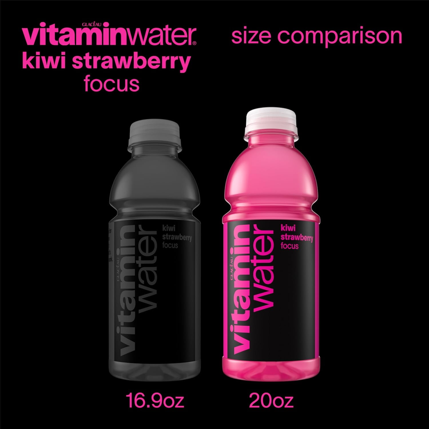 vitaminwater Zero Sugar FOCUS – Case of 12 (20 oz Bottles) | Kiwi Strawberry Flavor | Nutrient Enhanced Hydration Drink with Vitamins & Electrolytes