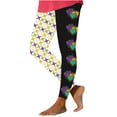 thumbnail image 2 of Goodeals Clearance Sales,Carnival Yoga Legging Women Fancy Printed Graphic High Waist Yoga Pants Mardi Gras Holiday Tights(Multicolor,M), 2 of 4