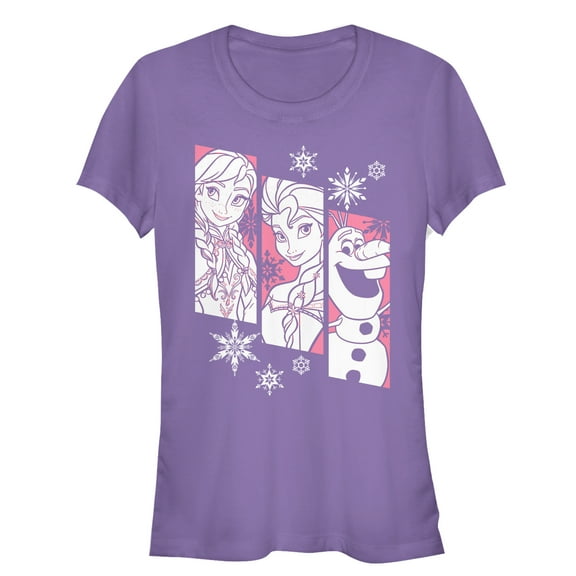 Junior's Frozen Trio Graphic Tee Purple X Large