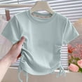 thumbnail image 5 of Ahuyic Summer Kids' Casual All Match Blouse, Solid Color Loose Short Sleeve Top For Girls And Boys,Summer Children's Girls' Fashion All-Match Short Sleeve Round Neck Top With Waist Drawstring Top, 5 of 5
