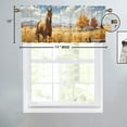 thumbnail image 4 of Horse Kitchen Valance Curtain Rod Pocket Fall Rustic Wooden Barn Farm Animal Bird Window Treatment for Living Room Bedroom Bathroom 54 by 18 in, 1 Panel, 4 of 6