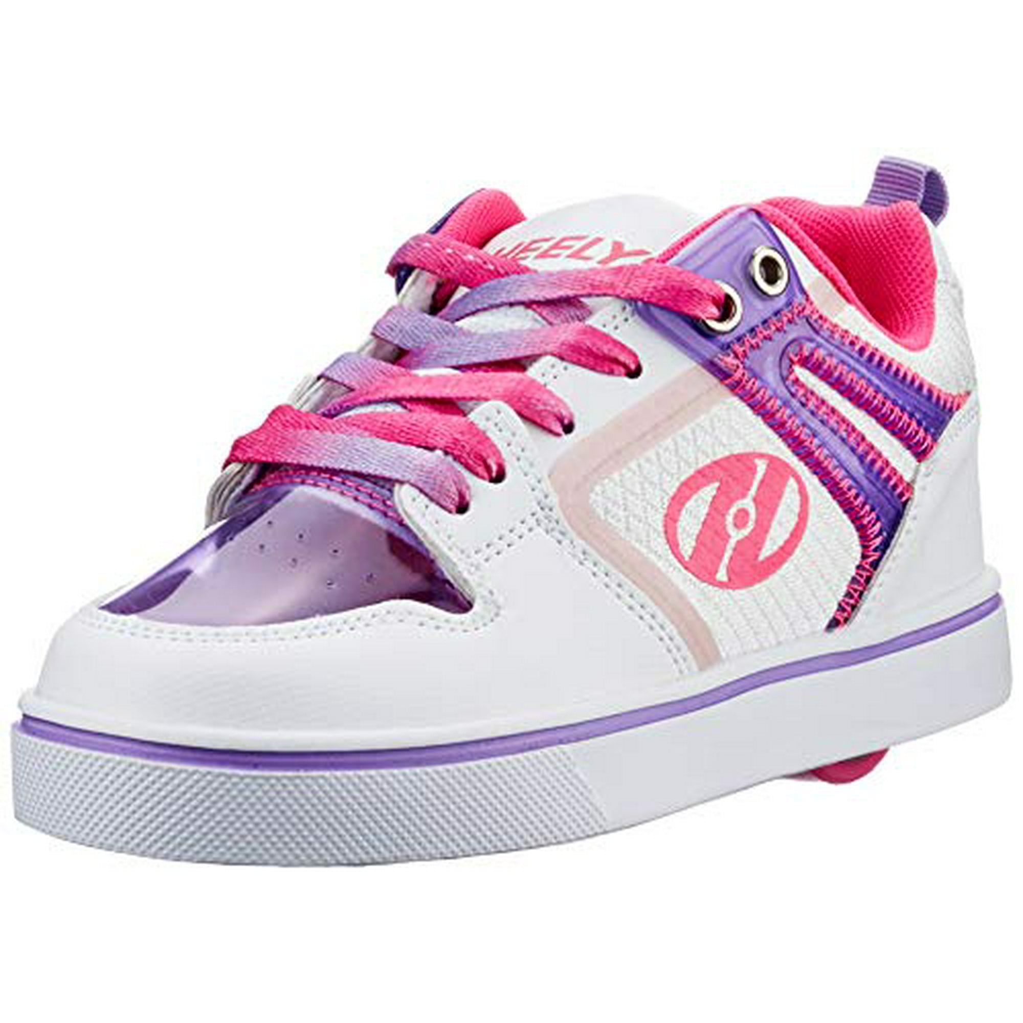 Heelys girls Wheeled Footwear Skate Shoe White Pink Lavender 4 Big Kid US Walmart