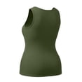 thumbnail image 7 of Women's Plus Size Bulit in Self Bra Tank Tops Versatile Basic Solid Sleeveless Shirts Workout Summer Yoga Undershirts, 7 of 7