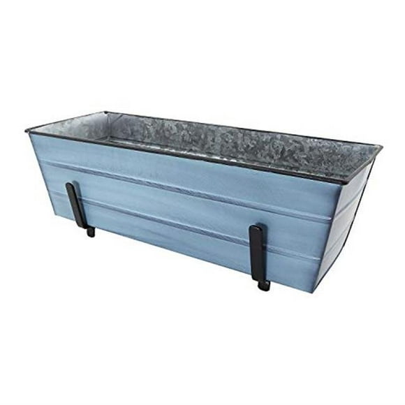 Achla C20NB-K6 2 x 6 Railings Flower Box with Brackets&#44; Blue - Medium