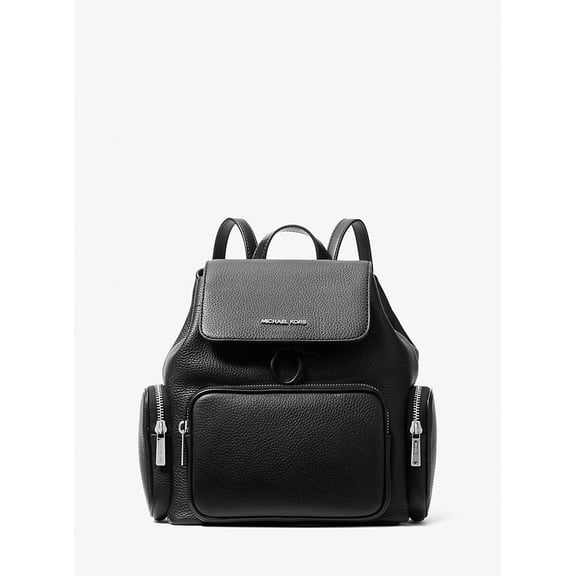 Michael Kors Merritt Small Pebbled Leather Cargo Backpack - Black