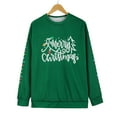 thumbnail image 6 of Aligament Christmas Shirts for Women, Green Long Sleeve Shirts for Women, Merry Christmas Women's Letter Print Round Neck Long Sleeve Sweatshirt, 6 of 9