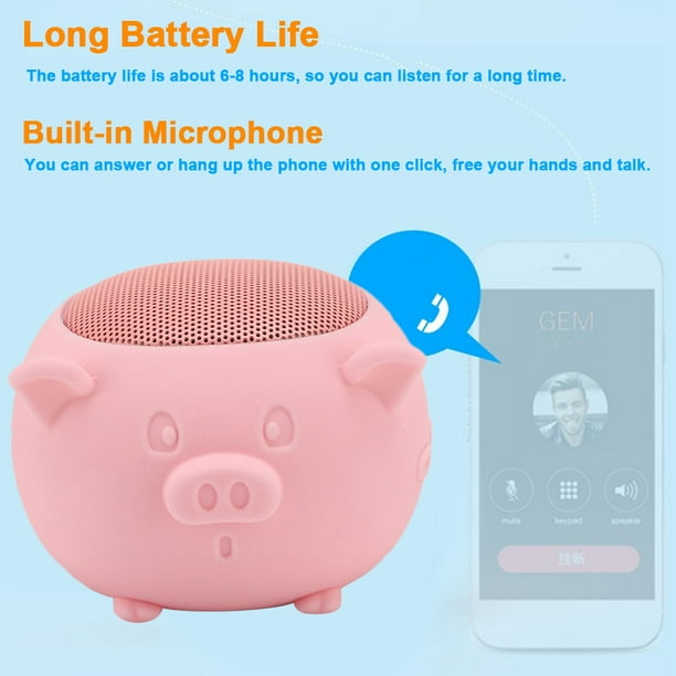 Lovely Pig Mini, 5.0 Altavoz Micrófono Incorporado M 2 Adaptador Inalámbrico PCI A NVME Para El Hogar Viajar Saliente Rosa