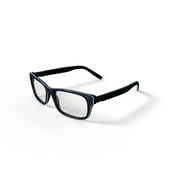 Walmart Designer Looks for Less Adult Plastic Rectangular Eyeglasses with Case Clear / Demo Tint, FM14099, Black, 54-16-140