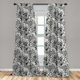 thumbnail image 5 of Ambesonne Floral Curtains, Frangipani Mimosa Lotus, Pair of 28"x63", Black White Pale Grey, 5 of 5