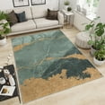 thumbnail image 3 of Green Rugs 2x3ft, Abstract Gold Marble Rug for Entryway, Soft Does Not Damage The Floor with Non-Slip Rug for Bedroom Apartment Entrance, 3 of 7