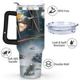thumbnail image 3 of 40oz Outer Space Galaxy Wars Stainless Steel Tumbler with Lid and Straw,Blue Modern Spill Proof Travel Cup Double Wall Vacuum Insulated Coffee Mug with Handle Black, 3 of 7