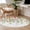 Gray Pink, variant on Round Area Rug 8 Ft, Pink Green Spring Washable Non-Slip Circle Carpet for Living Room/Bedroom, Floral Eucalyptus Leaves Watercolor Plant Collection Low-Profile Large Area Rugs for Indoor