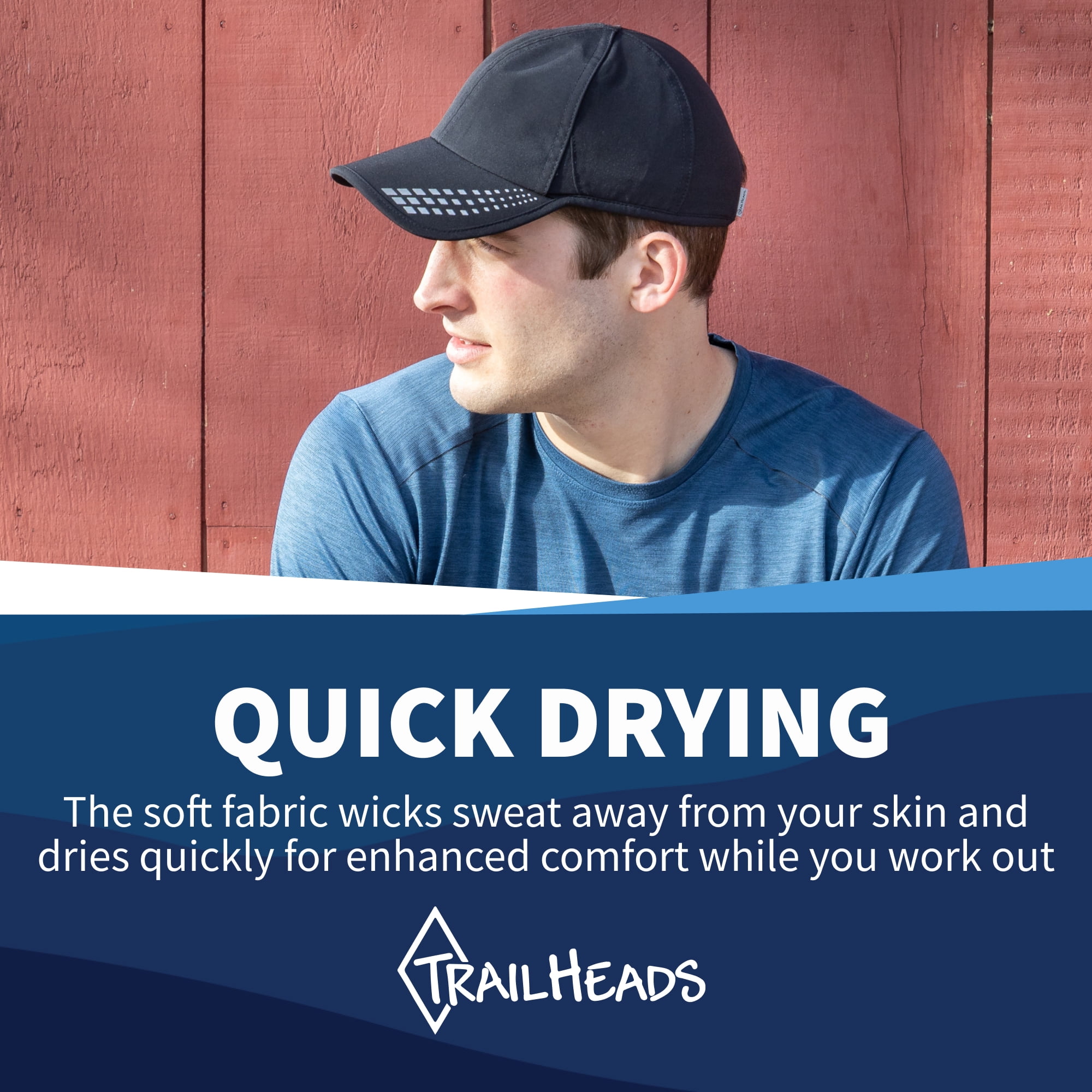 Mens UV Protection Running Hat - black/reflective