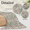 thumbnail image 3 of Vintage Flowers Throw Pillow Covers, Spring Pink Green Floral Country Leaves Birds Soft Breathable Pillow Cases with Invisible Zipper, King Size Pillowcases for Couch Bed Sofa Chair 20x36 Inches, 3 of 9