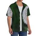 thumbnail image 2 of KLL Dandelion Print Men's Shirt Short Sleeve Button Down Summer Cuba Beach Shirts- X-Large, 2 of 5