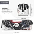 thumbnail image 3 of Yiaed American Flag Eagle Art Print Leather Pencil Case - Leather Pen Pencil Holder - Elegant & Practical Pencil Pouch for Work & Office, 3 of 7