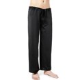 thumbnail image 4 of Youloveit Men's Comfy Sleep Lounge Pajama Pant Soild Color Soft Sleepwear Nightwear Pajama Lounge Pants,Size XL-4XL/Black/Gray, 4 of 8