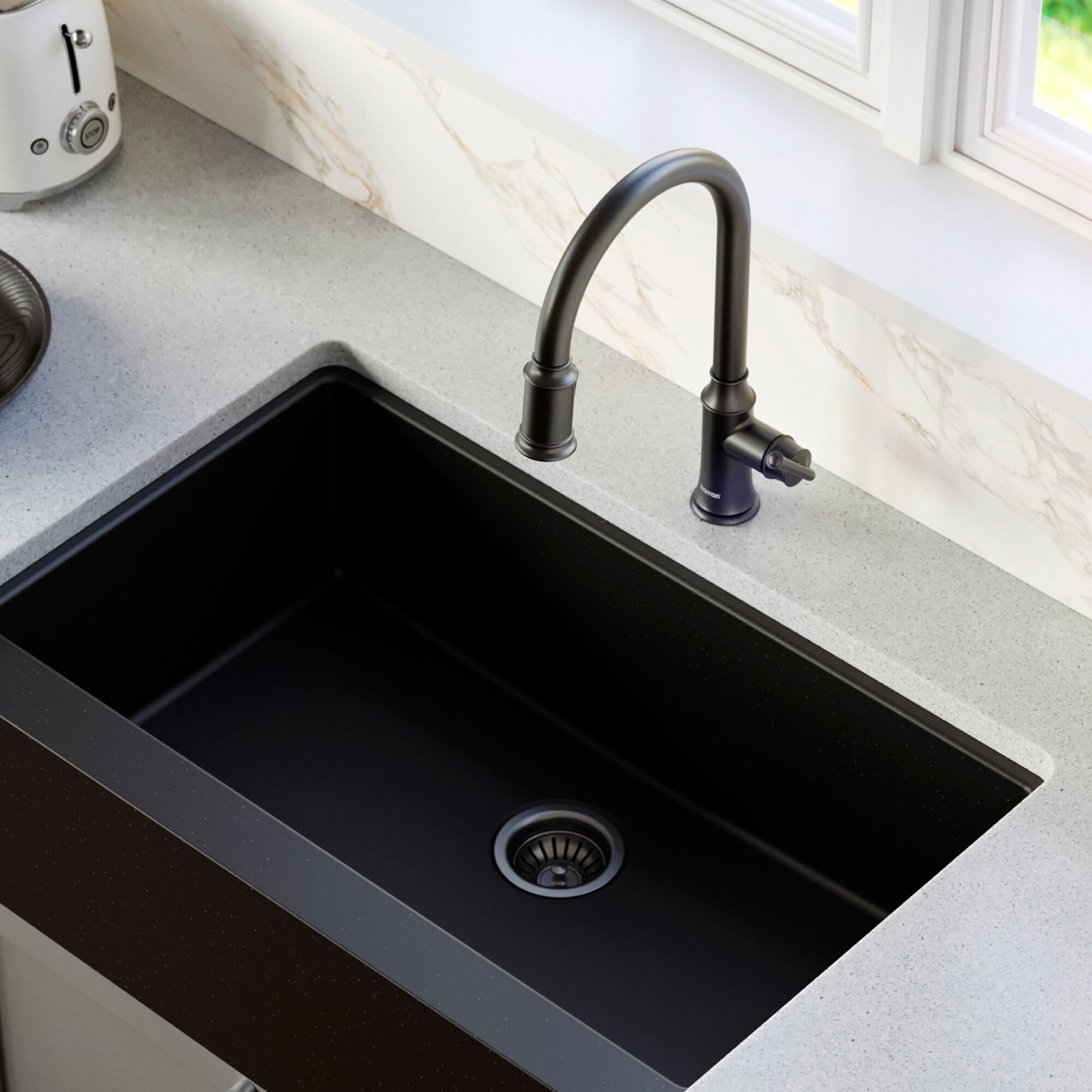 Karran Usa KKF310MB Auburn 1.8 GPM Single Hole Kitchen Faucet - Black