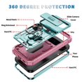 thumbnail image 5 of Phone Case for Google Pixel 10 Pro XL, Slide Camera Cover Ring Kickstand Heavy‑Duty Shockproof Cover,Green&Pink, 5 of 8