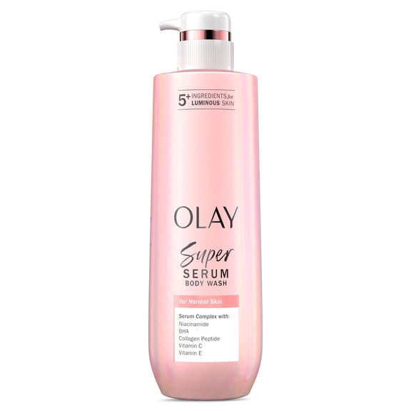 Olay Super Serum Body Wash for Normal Skin, 20 fl oz, Serum Complex for Luminous Skin
