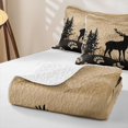 thumbnail image 4 of Erosebridal Rustic Deer Silhouette Bed Spread Queen for Women Men, Mountain Forest Print Queen Coverlet Set, 3 Pieces, 4 of 7