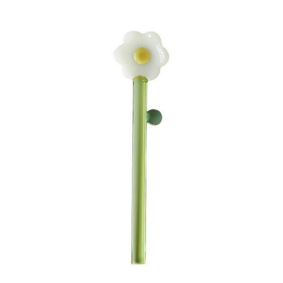 Colorful Sun Flower Ice Cream Dessert Stirring Borosilicate Transparent Glass Long Handle Cute, Czzoypi Colorful Sun Flower Ice Cream